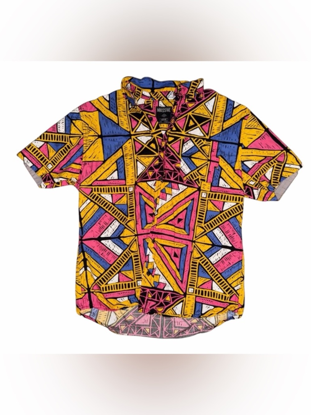Massive Medium Mens Retro Button Up Shirt